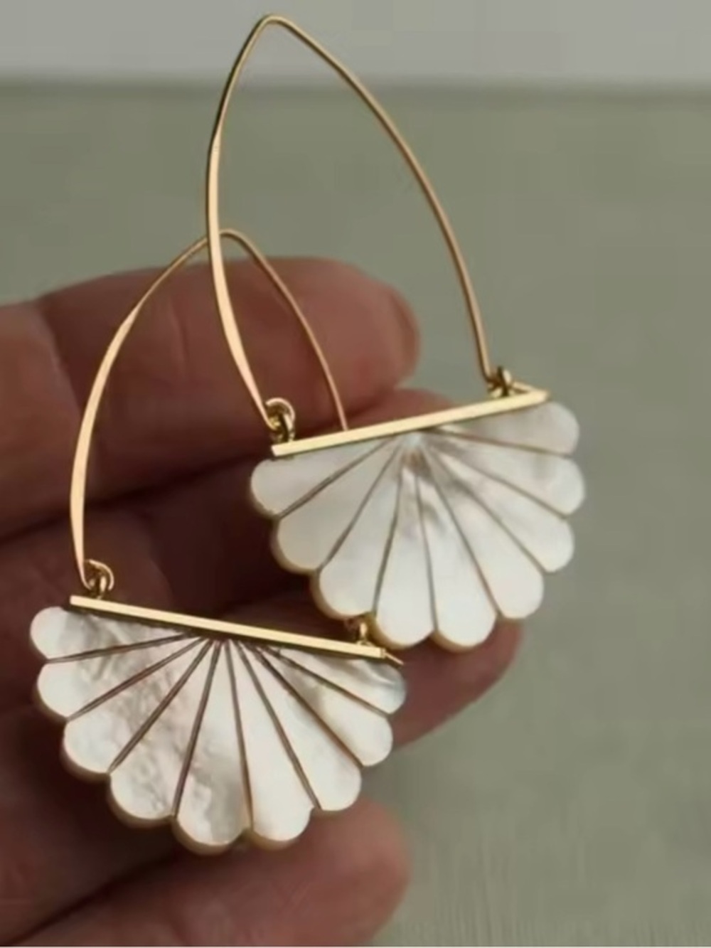 New Gold Shell Design Earrings